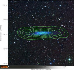 تابش رادیویی از گاز هیدروژن خنثی در یک کهکشان نزدیک