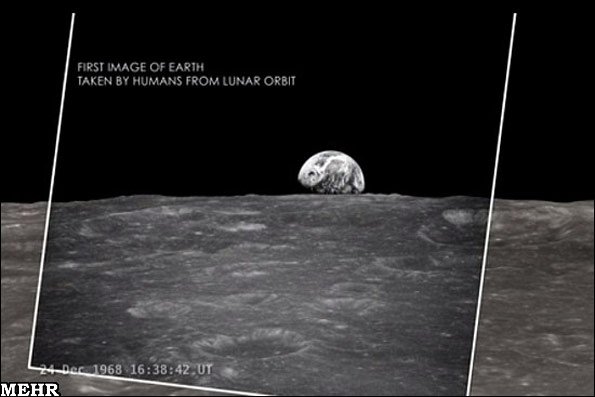 تصویر سه بعدی طلوع زمین از افق ماه را ببینید