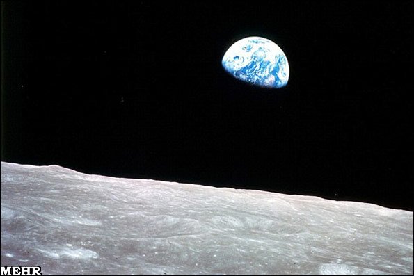 تصویر سه بعدی طلوع زمین از افق ماه را ببینید